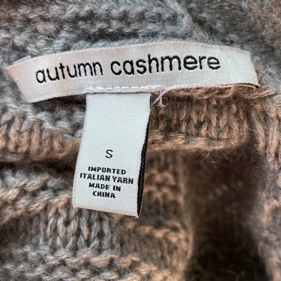 Autumn Cashmere Grey Mixed Knit Maxi Cardigan Sweater Small - Picture 2 of 8